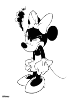 Een kleurplaat van  minnie mouse